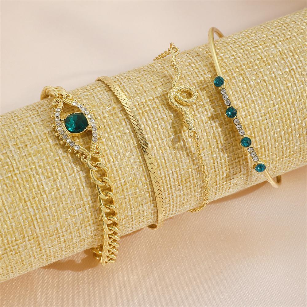 4 Pcs Gold Plated Charms Hanging Bracelet