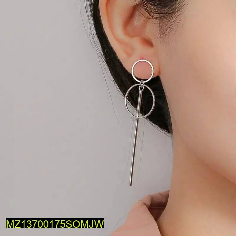 Pairs Of Double Circles Geometric Drop Earrings